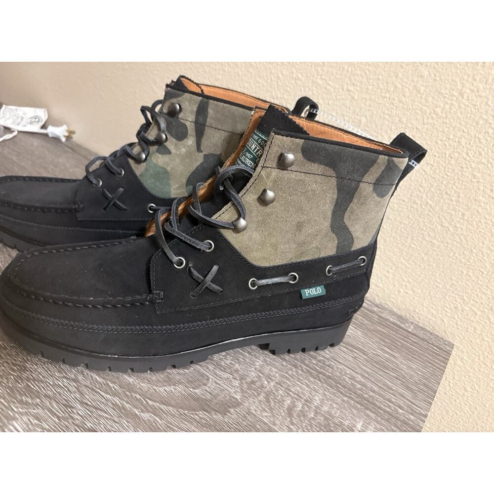 NEW Men's Size 10 Boots Polo Ralph Lauren Ranger Mid Camo Suede Boot